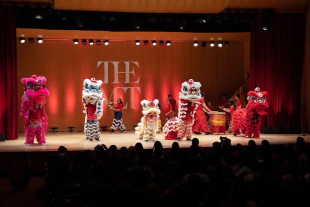 A performance by the Chinese Center on Long Island Lion Troupe. (Don Pollard/The Metropolitan Museum of Art)