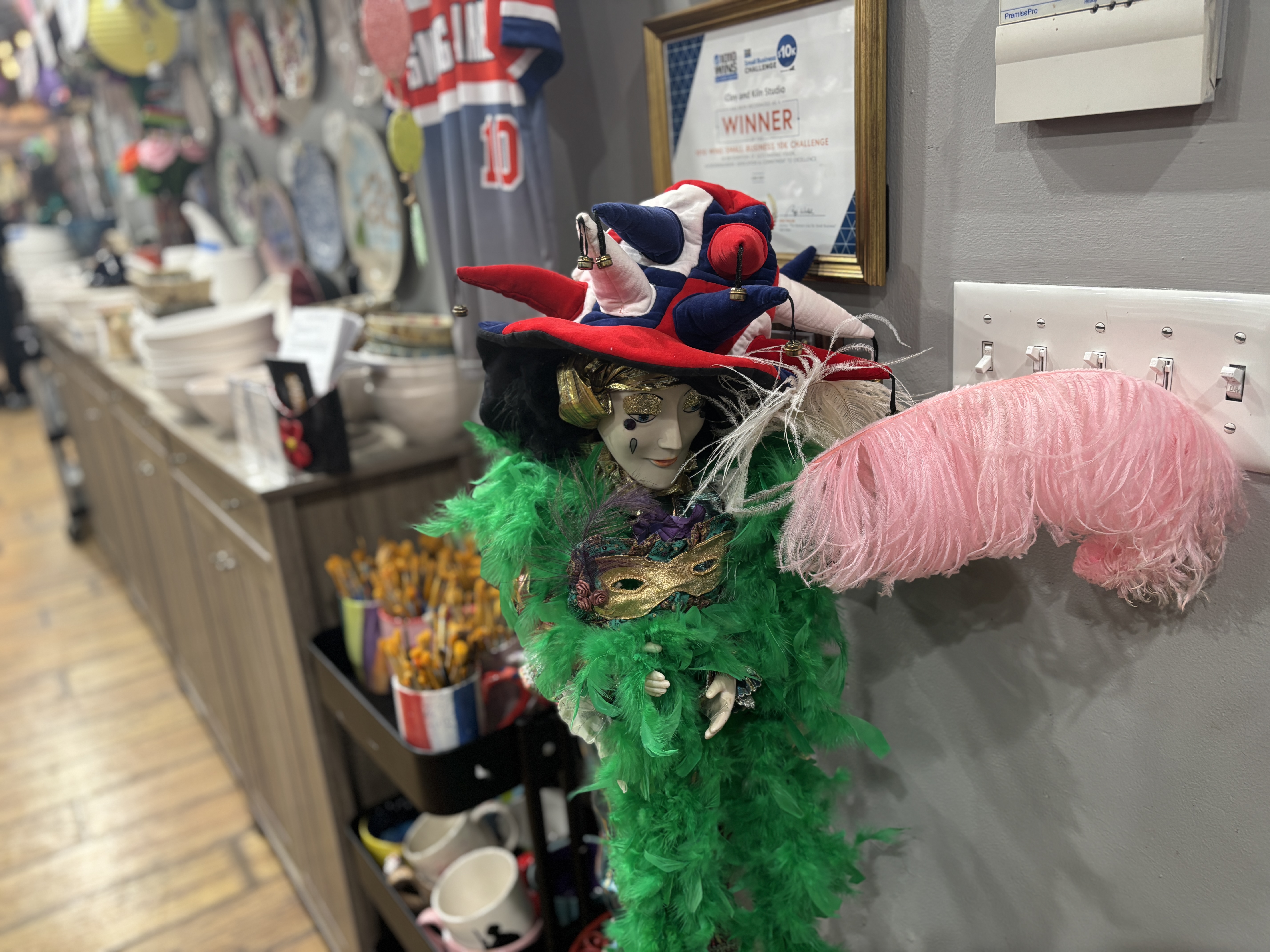 Clay & Kiln was decked out in green and feathers for a festive Mardis Gras 2026.