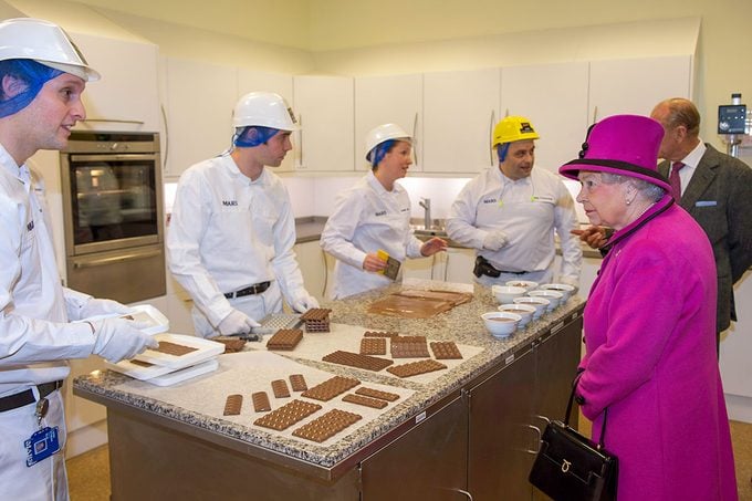 The Queen and the Duke of Edinburgh visited the Mars factory in Slough that has been producing chocolate