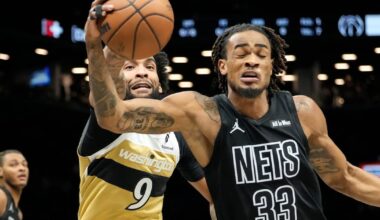 Brooklyn Nets score 80 points in the first half and beat the short-handed Wizards