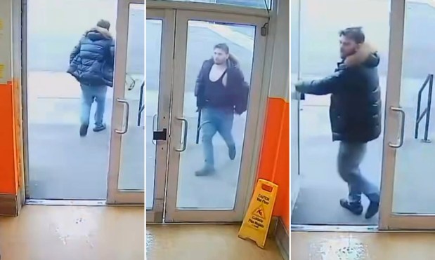On March 4, 2025, Yitzchok Sklar called a volunteer emergency medical service to report that the victim was foaming at the mouth and making unusual noises. Shortly after the call ended, and moments before first responders arrived, Sklar was allegedly captured on video surveillance footage rushing out of the shelter (right) to hide a black bag (left). (U.S. Department of Justice)