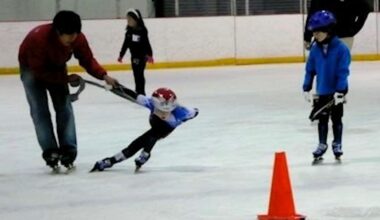 Olympic speedskater Kamryn Lute seen practicing as a child. (Courtesy Kamryn Lute)