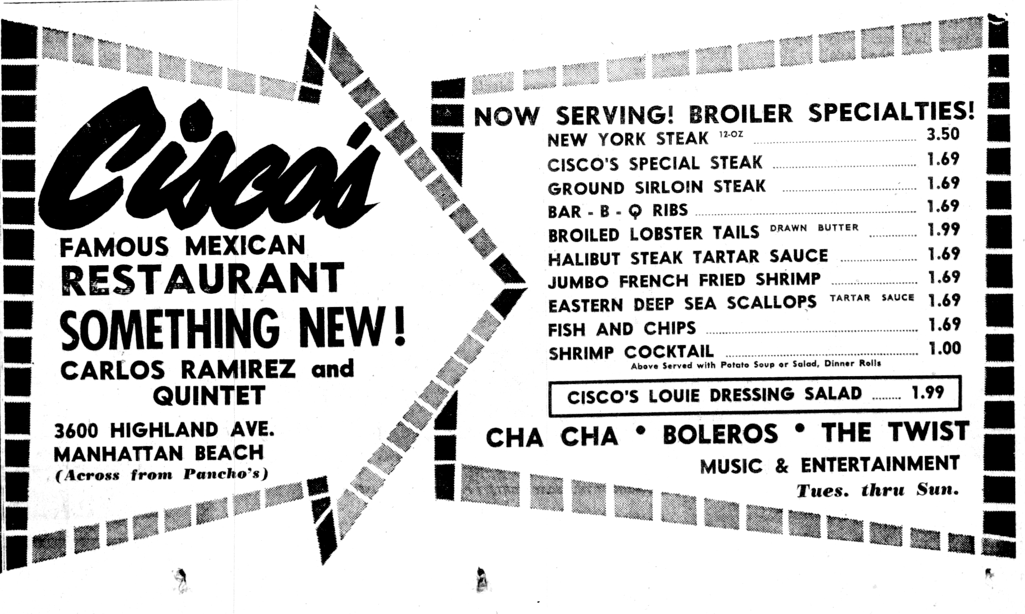 The Twist is on the entertainment menu at Cisco’s in...