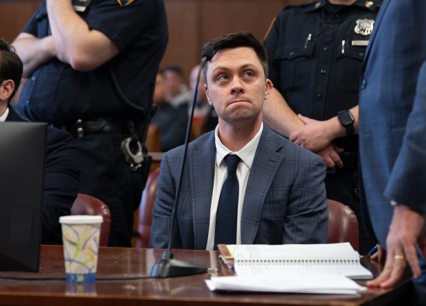 NYPD Officer Ryan McLoughlin appears in Manhattan Supreme Court Friday, Feb. 20, 2026. (Barry Williams/ New York Daily News)
