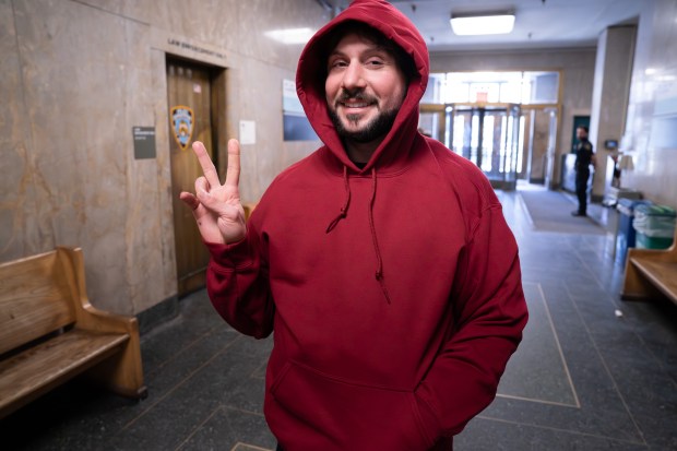 Michael James leave in Manhattan Criminal Court Friday, Feb. 27, 2026.