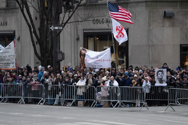 People line the streets outside St. Patricks Cathedral after Archbishop Ronald Hicks was installed as the Archbishop of New York Friday, Feb. 6, 2026 in Manhattan, New York. (Barry Williams/ New York Daily News)