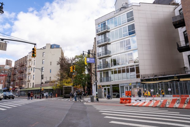 A driver of a black GMC Savana was zipping west against traffic on Morton St. when he struck a 27-year-old victim in the crosswalk at Seventh Ave. South in Manhattan on Thursday, Nov. 6, 2025. (Theodore Parisienne / New York Daily News)