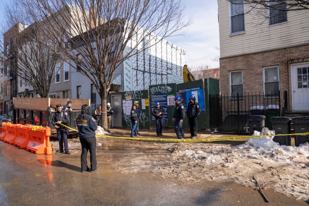 One man was killed and another man was seriously injured after a wall collapsed at a construction site on Jefferson St. near Central Ave. in Bushwick, Brooklyn, on Thursday, Feb. 26, 2026. (Theodore Parisienne / New York Daily News)