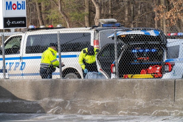 A 62yr old man crossing the southbound lanes of the Major Deegan Expressway just north of the Van Cortlandt Park South Exit was pronounced dead on scene after he was struck by a 47yr old man operating a Chevy Suburban in the southbound lanes in the Bronx on Friday February 6, 2026. 0925. The 47yr old Suburban driver was taken to Montefiore Einstein Hospital. (Theodore Parisienne / New York Daily News)