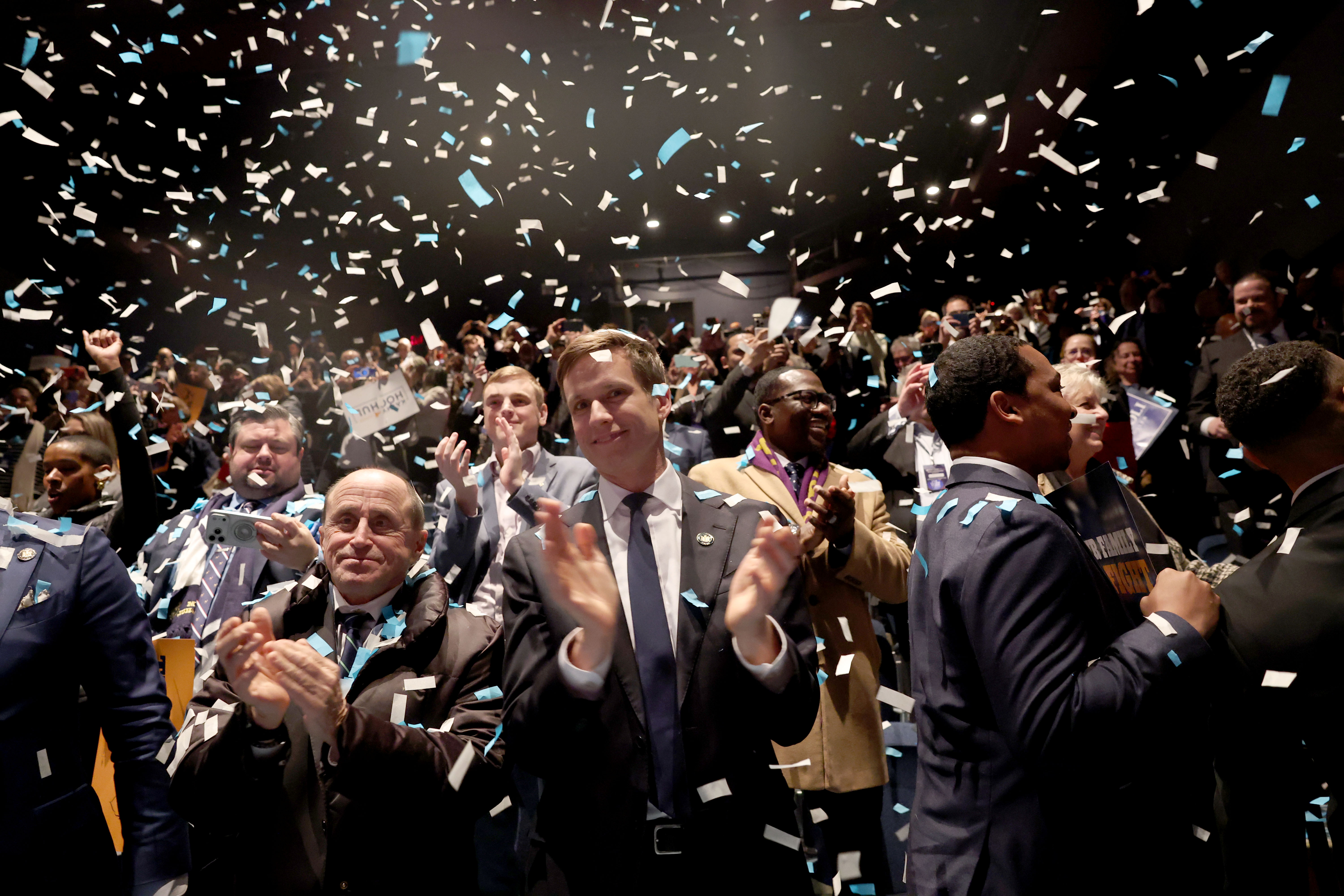 The New York State Democratic Convention was held at the Mulroy Civic Center in Syracuse, New York, Friday February 6, 2026. The Democrats nominated Gov. Kathy Hochul for Governor, Adrienne Adams for Lt Governor, Comptroller Thomas DiNapoli and Letitia Jamesfor for Attorney General.  Dennis. Nett | dnett@syracuse.com
