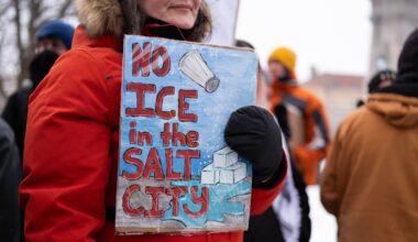 Protester with a sign