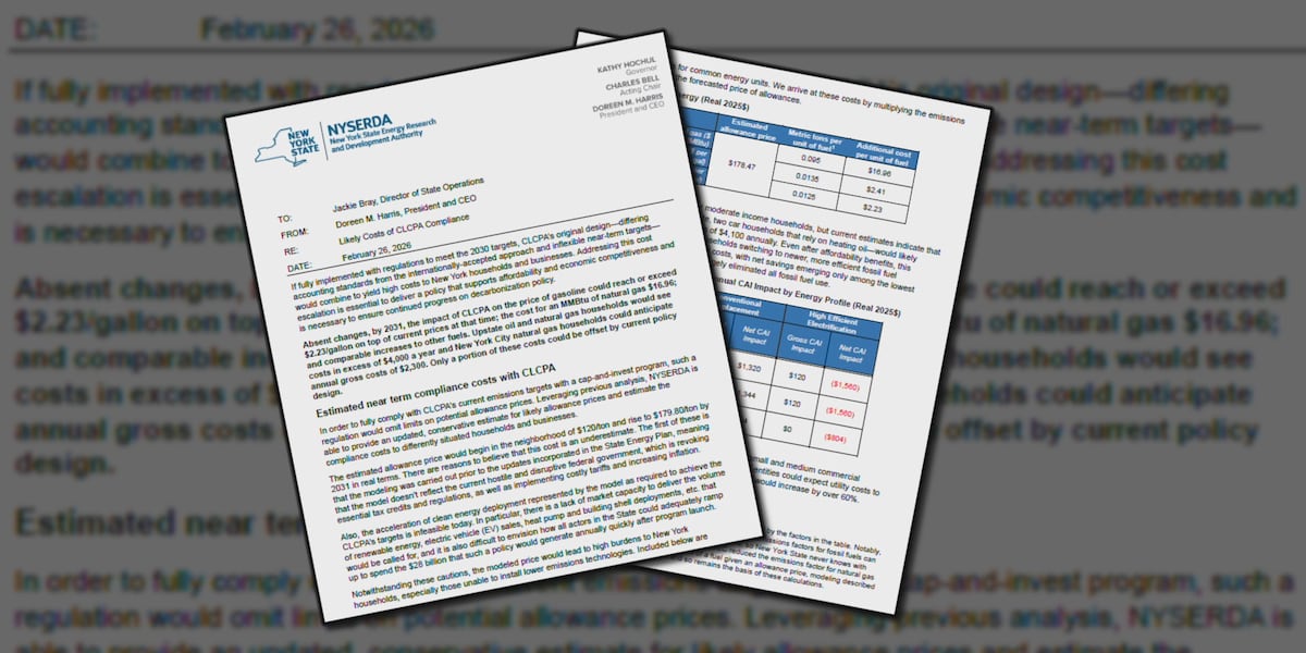 Leaked NYSERDA warns NY energy costs could rise under current state policy