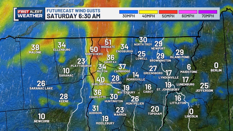 WCAX Wind Gust Forecast