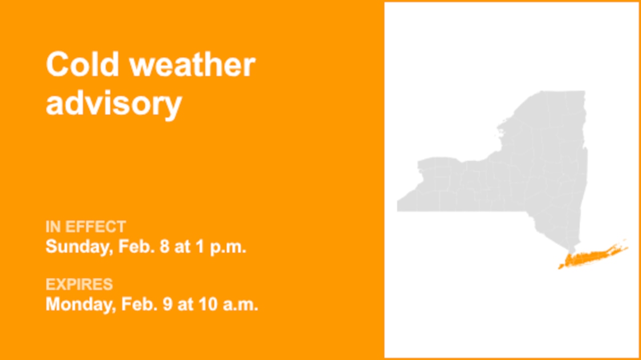 NY weather: Cold weather advisory affecting part of New York until Monday morning – below zero wind chills