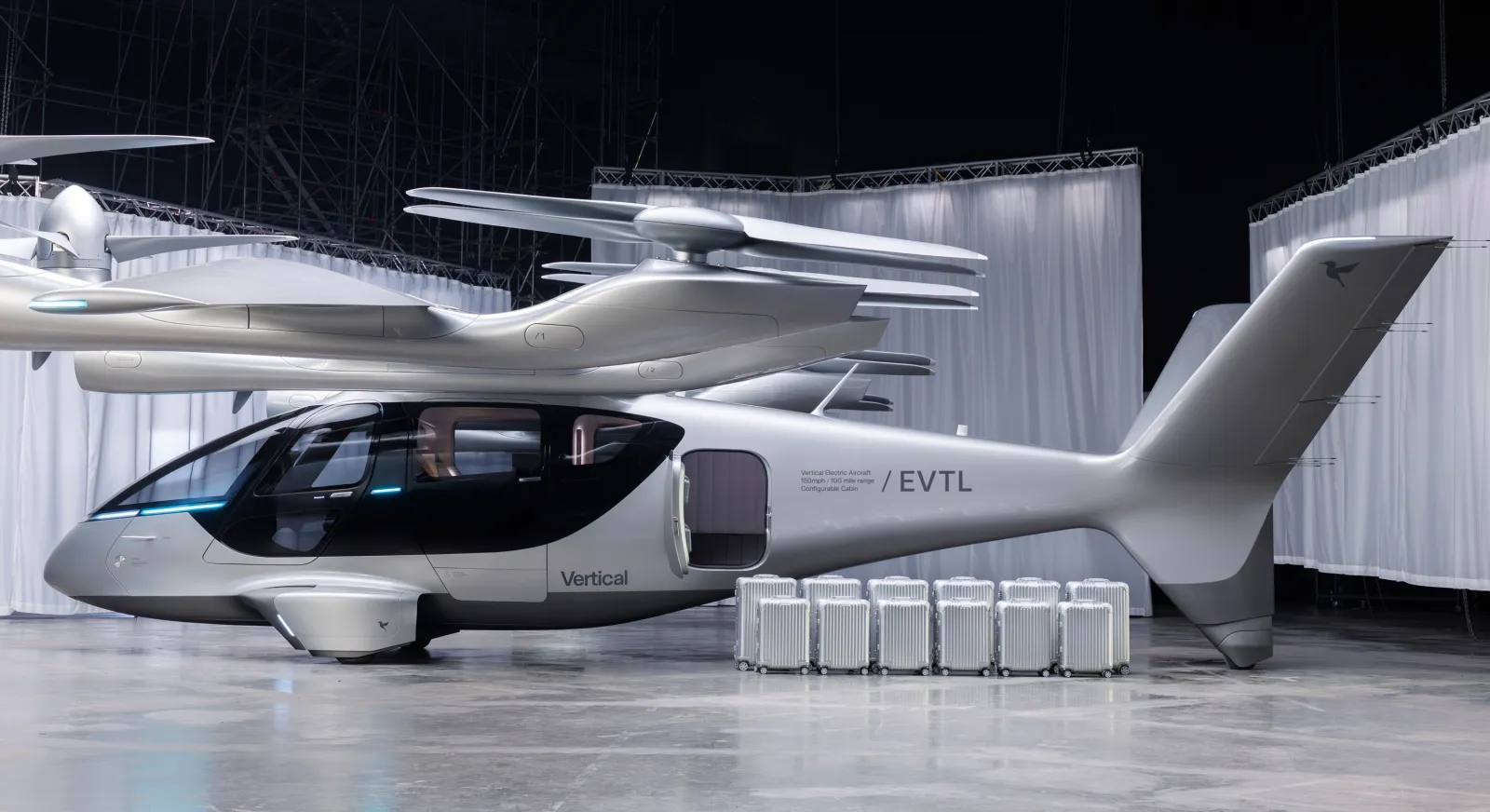 A side view of the Valo electric air taxi.