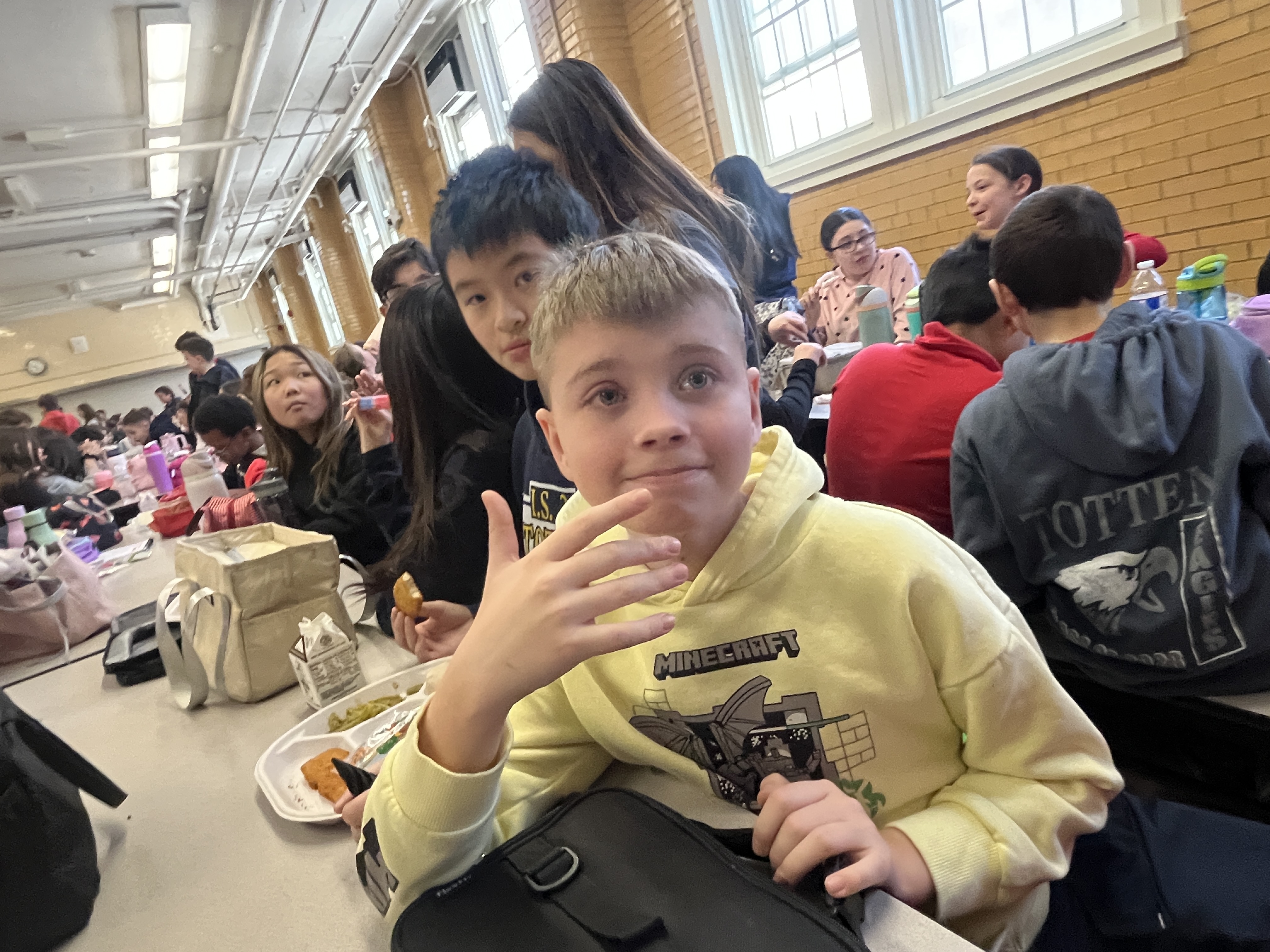 Millions of schools across the United States, including some on Staten Island, like I.S. 34 in Tottenville, took part in National No One Eats Alone Day. The lunchtime program, created by the nonprofit Beyond Differences, aims to make cafeterias more welcoming by encouraging students to connect with classmates they might not usually sit with. Today's lunch also featured dancing. (Advance/SILive.com | Jan Somma-Hammel)
