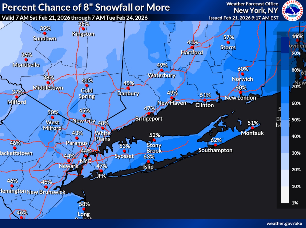 NWS: Snow for Feb. 22, 2026