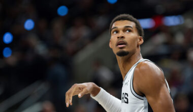 Second-year phenom Victor Wembanyama hopes to shake off a rough night in Toronto by leading the Spurs to their 11th straight win in Brooklyn on Thursday night. Photo: Darren Abate/AP