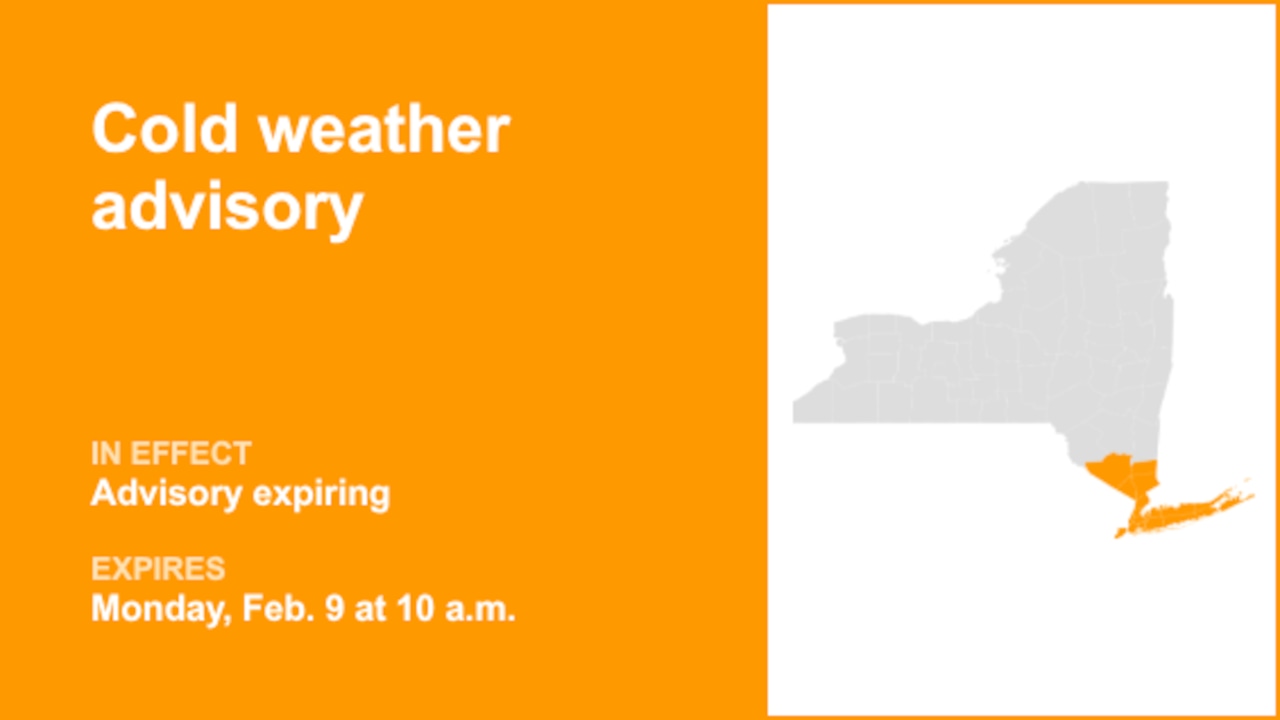 NY weather: Cold weather advisory previously issued for part of New York will expire at 10 a.m.