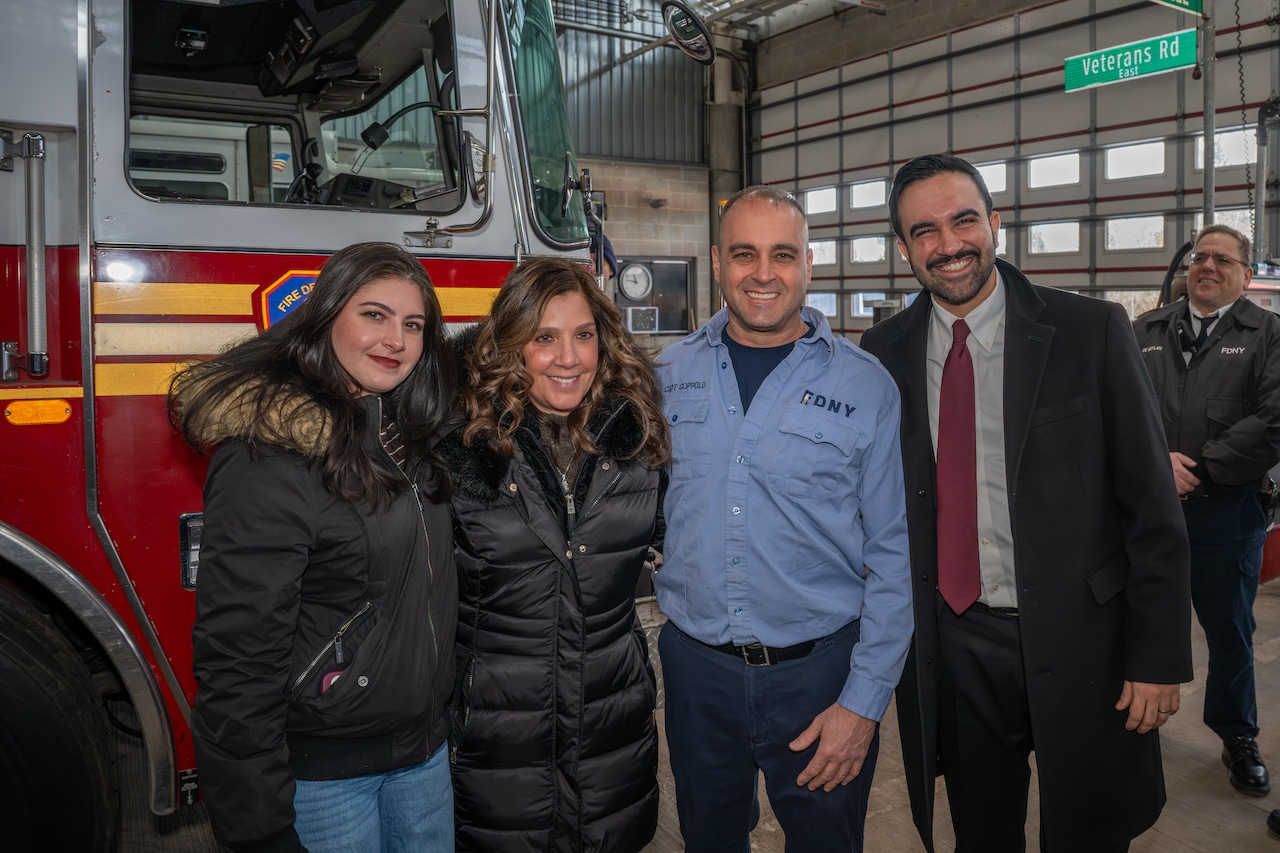 Mayor Zohran Mamdani thanks firefighters and EMS personnel for keeping New Yorkers safe during the cold snap