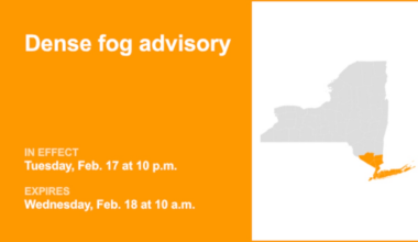 NY weather: Dense fog advisory in place for part of New York until Wednesday morning – quarter mile visibility