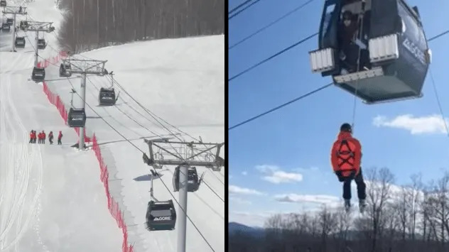 Photos show rescue operations on Gore Mountain in North Creek, New York, on Feb. 5, 2026 after the gondola malfunctioned.