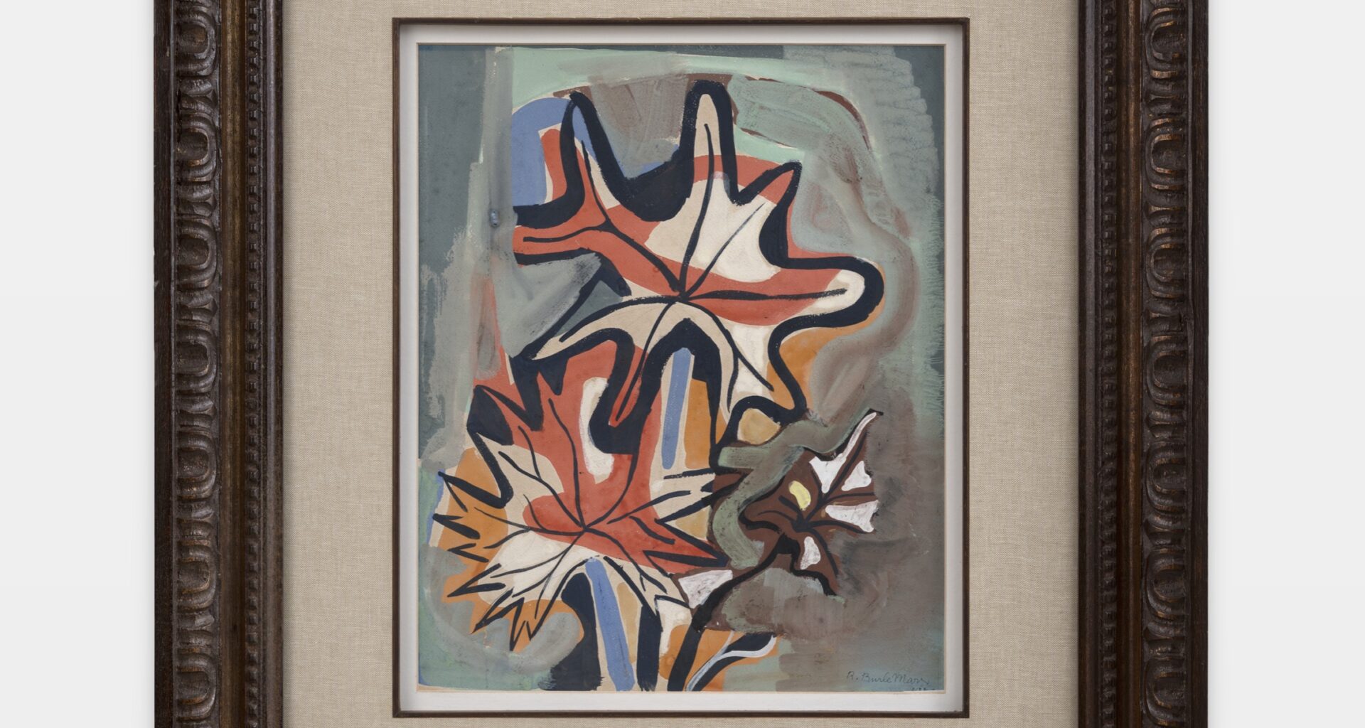 Roberto Burle Marx, Begônias, 1950. Gouache on paper, 17 × 13 ⅗ inches. Courtesy Andrew Kreps Gallery.