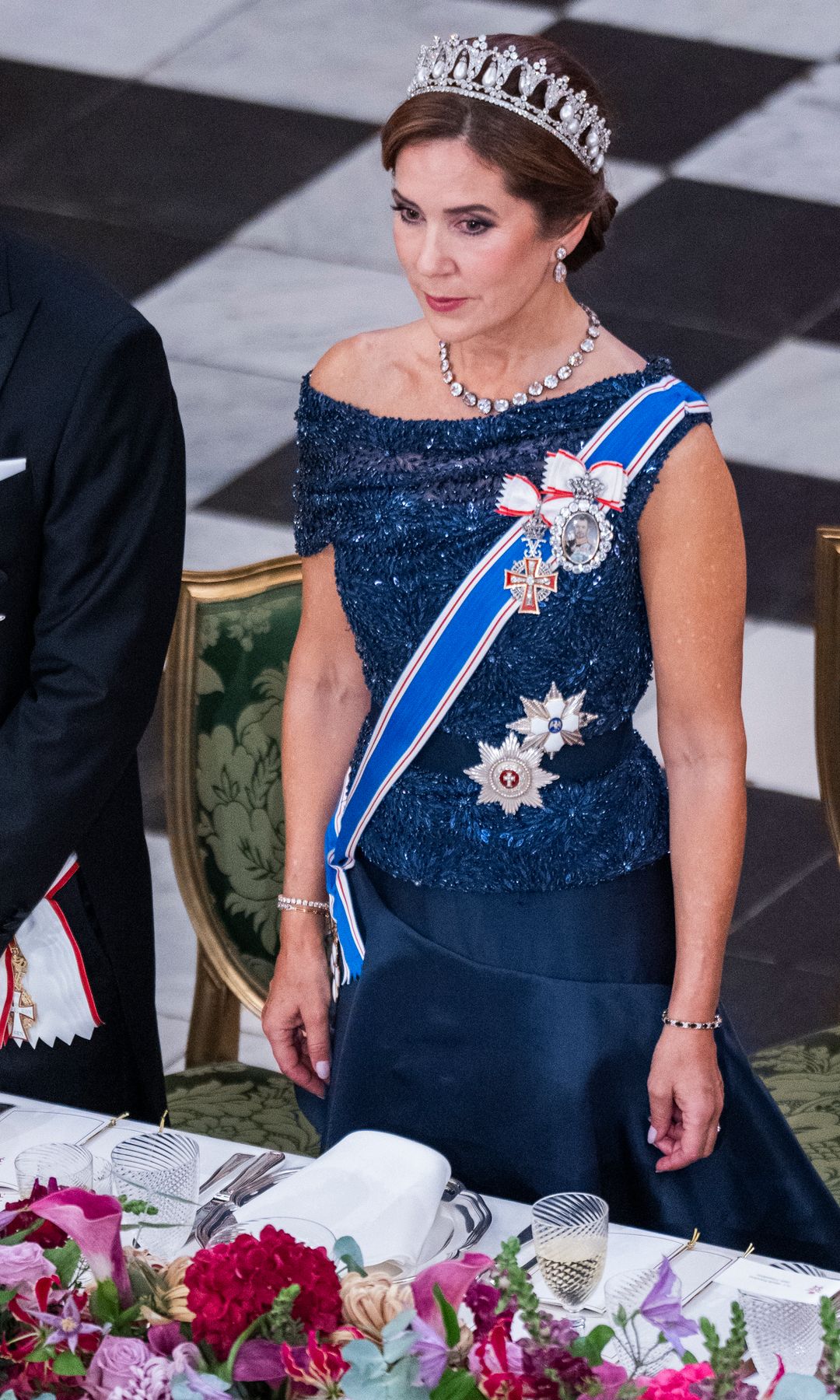 Queen Mary attends the State Banquet at Christiansborg Palace