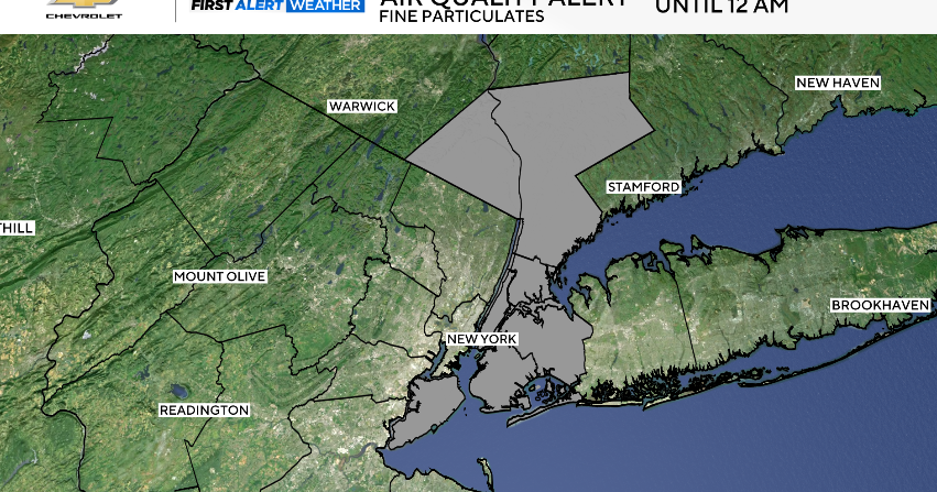 Air quality alert Tuesday for NYC, Westchester and Rockland counties