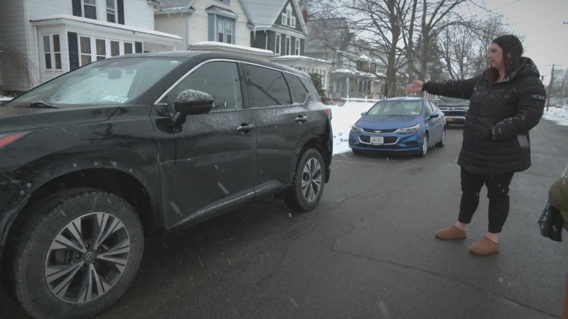 Snowplow damages parked car in Dunkirk, highlighting New York State law