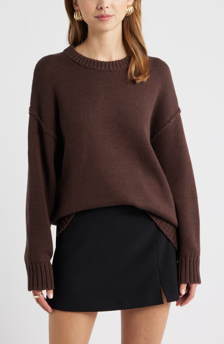 Oversize Crewneck Cotton Sweater