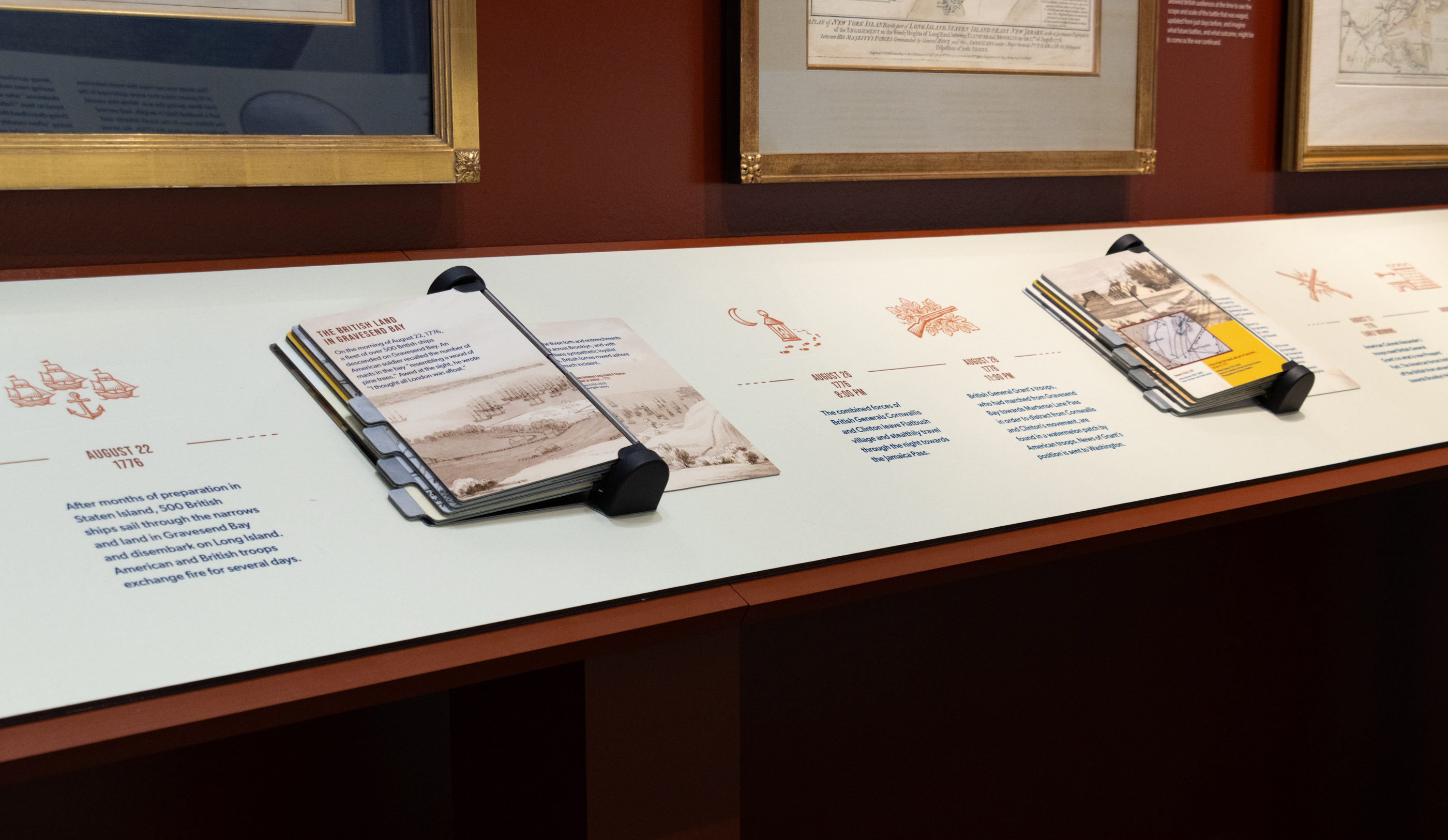 flip books of illustrations on a timeline