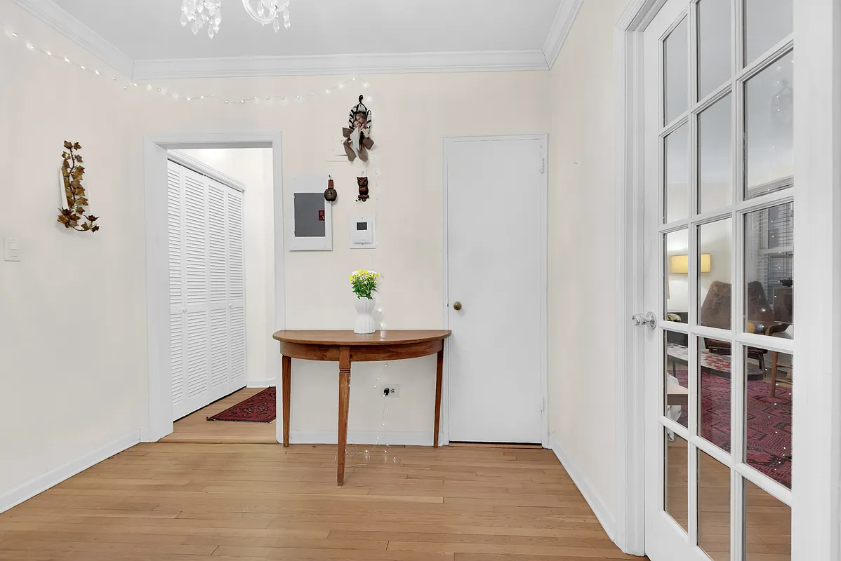 foyer with glass door to living area