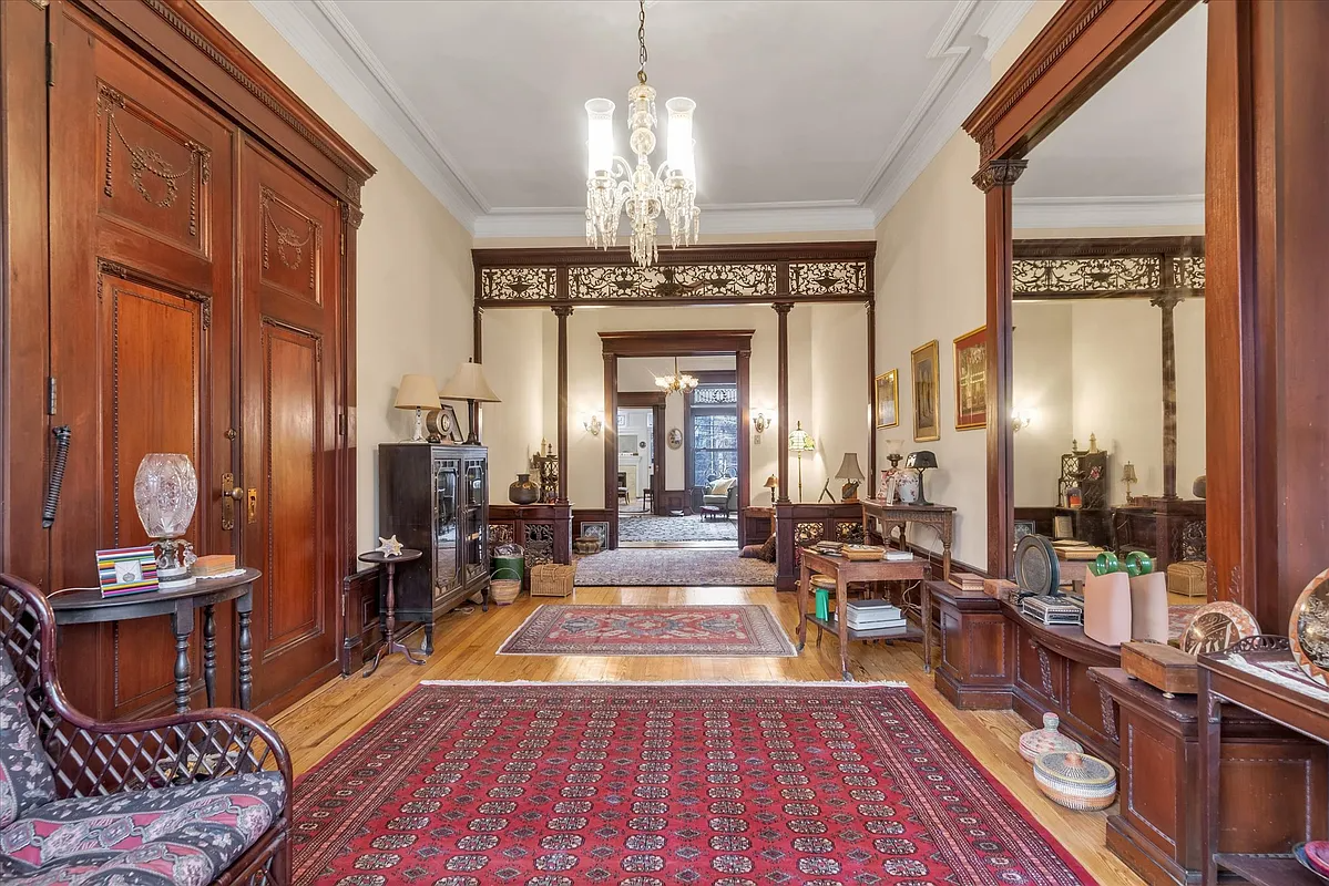 front parlor with pier mirror, bay window