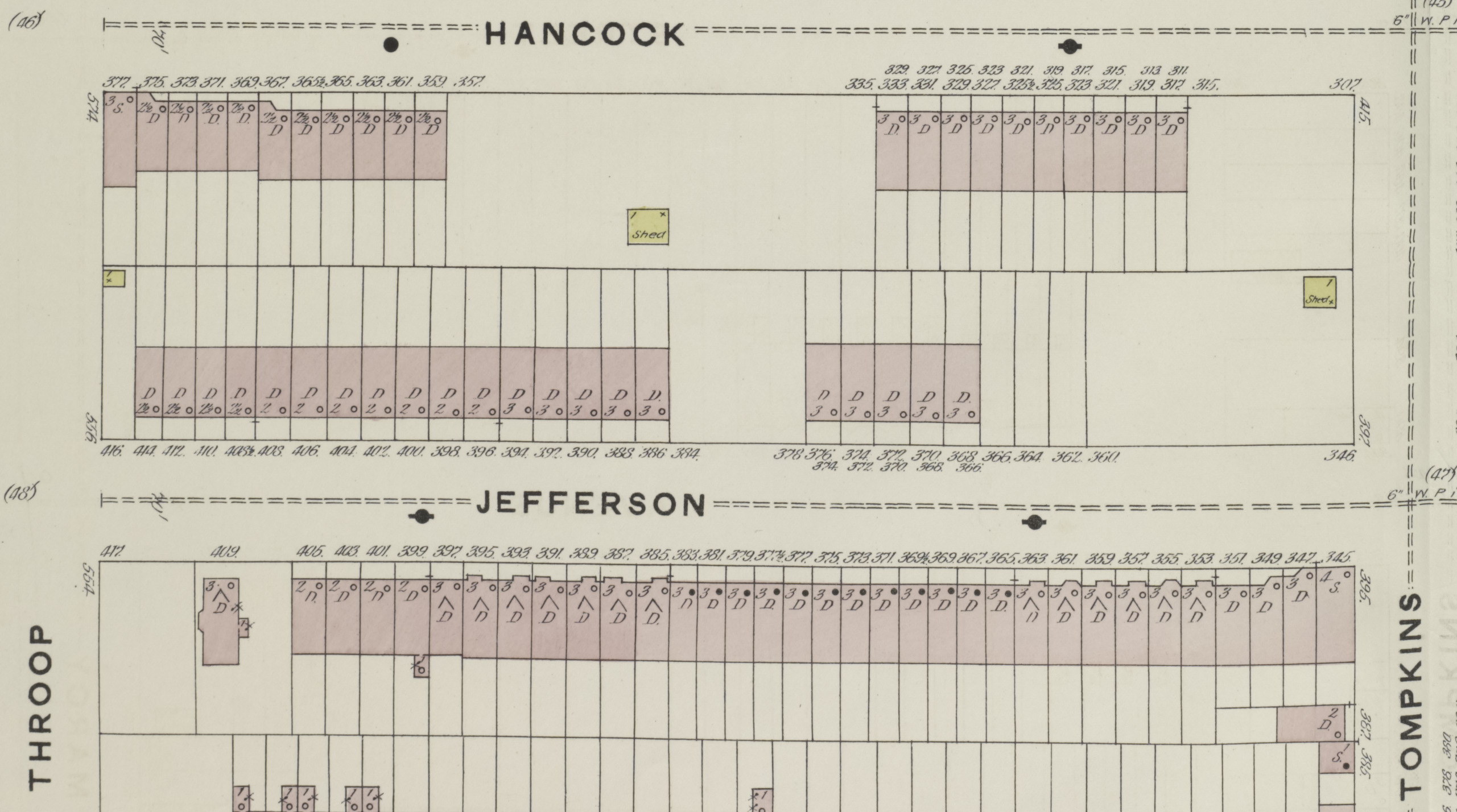 map showing buildings on blocks