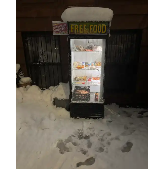 community fridge with food