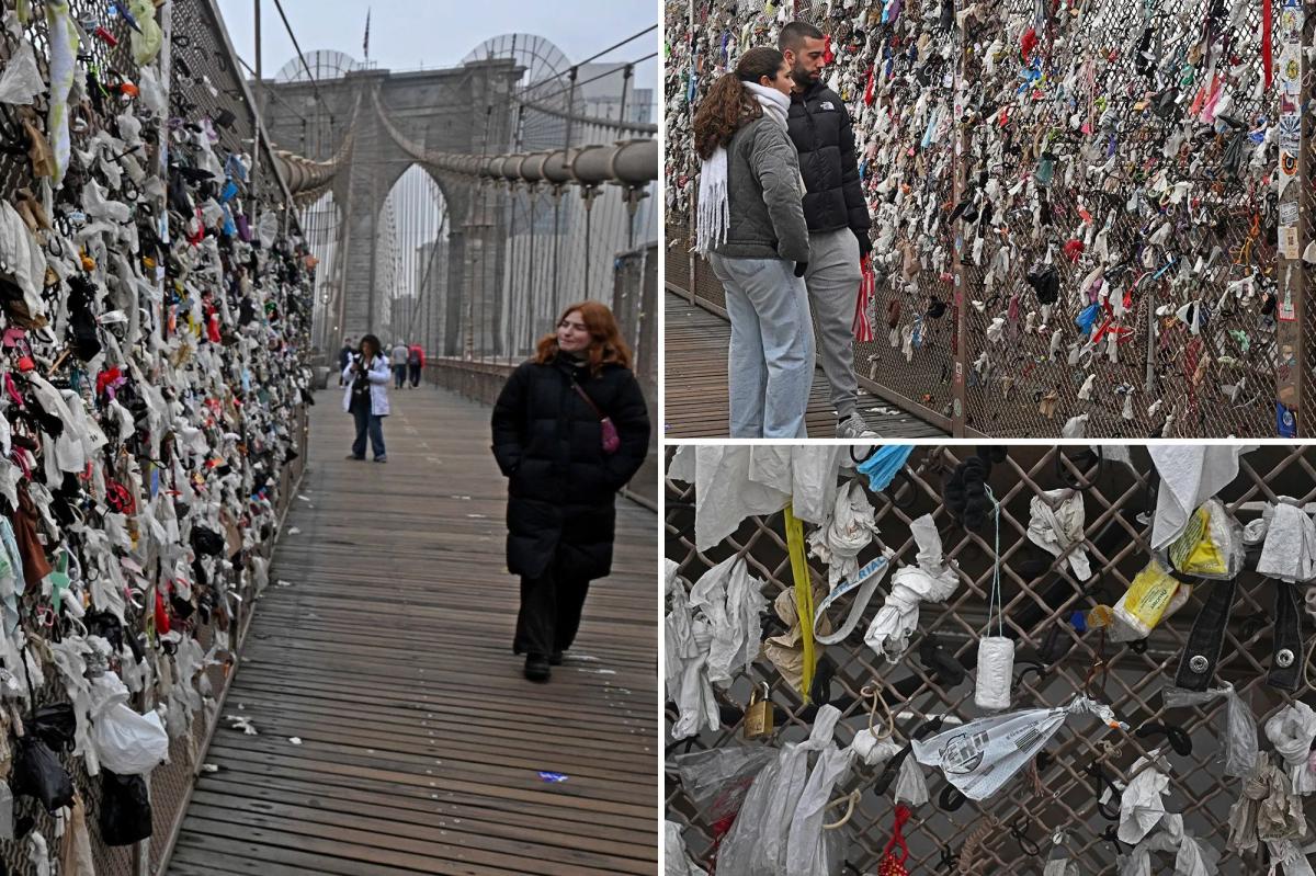 Tourists tie pules of trash -- including tampons, condoms, panties -- to Brooklyn Bridge in disgusting trend