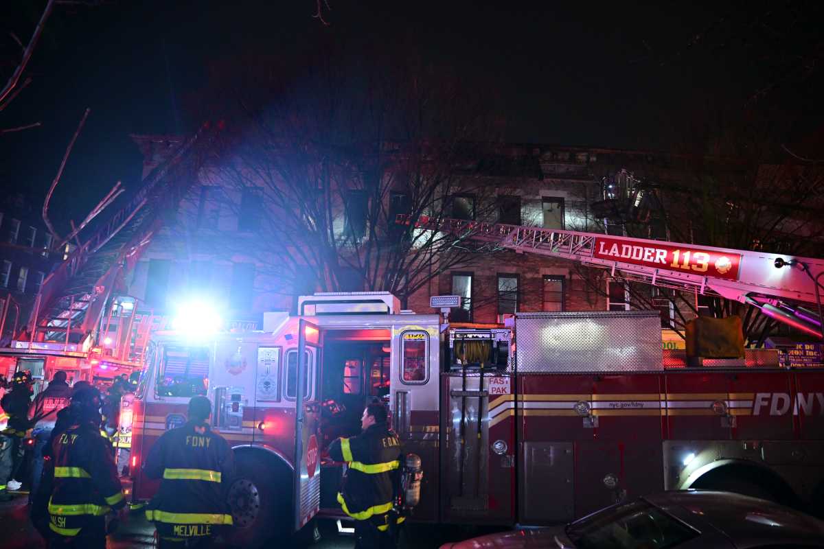 firefighters at scene of brooklyn fire