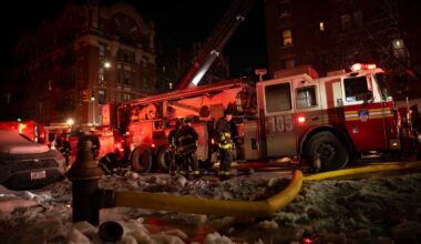 Brooklyn firefighters battle three-alarm apartment blaze in extreme cold