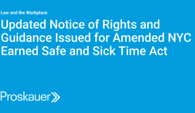 Updated Notice of Rights and Guidance Issued for Amended NYC Earned Safe and Sick Time Act