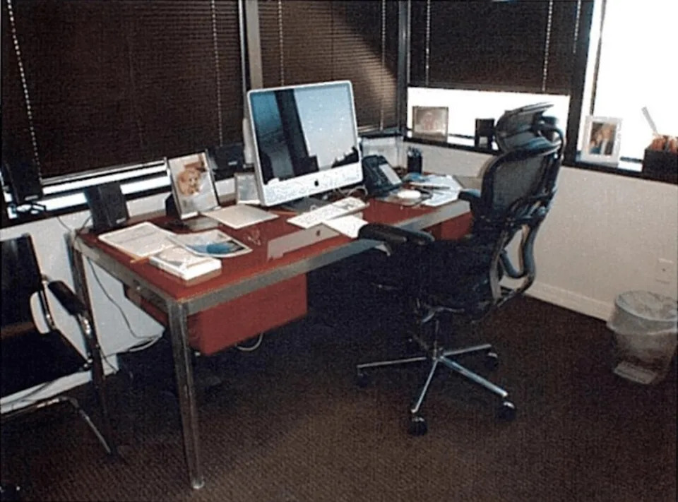 Another office set up in one of the units in the building, as seen in the DOJ files. DOJ