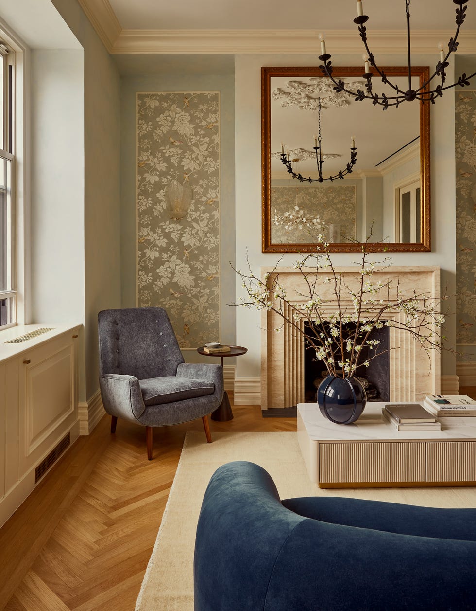 Modern living room arrangement with decorative elements.