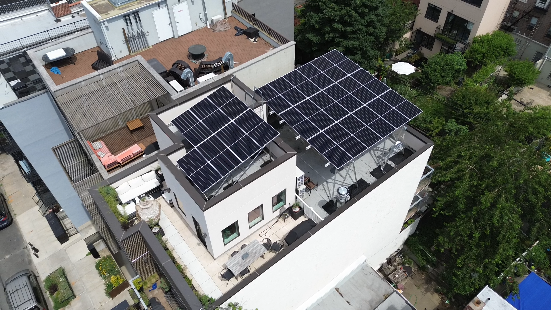solar panels on a rooftop