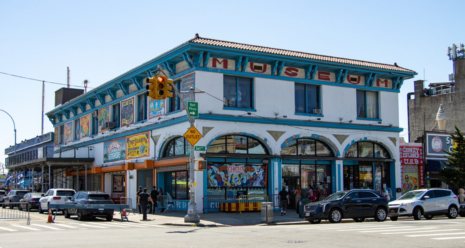 coney island museum with colorful signage