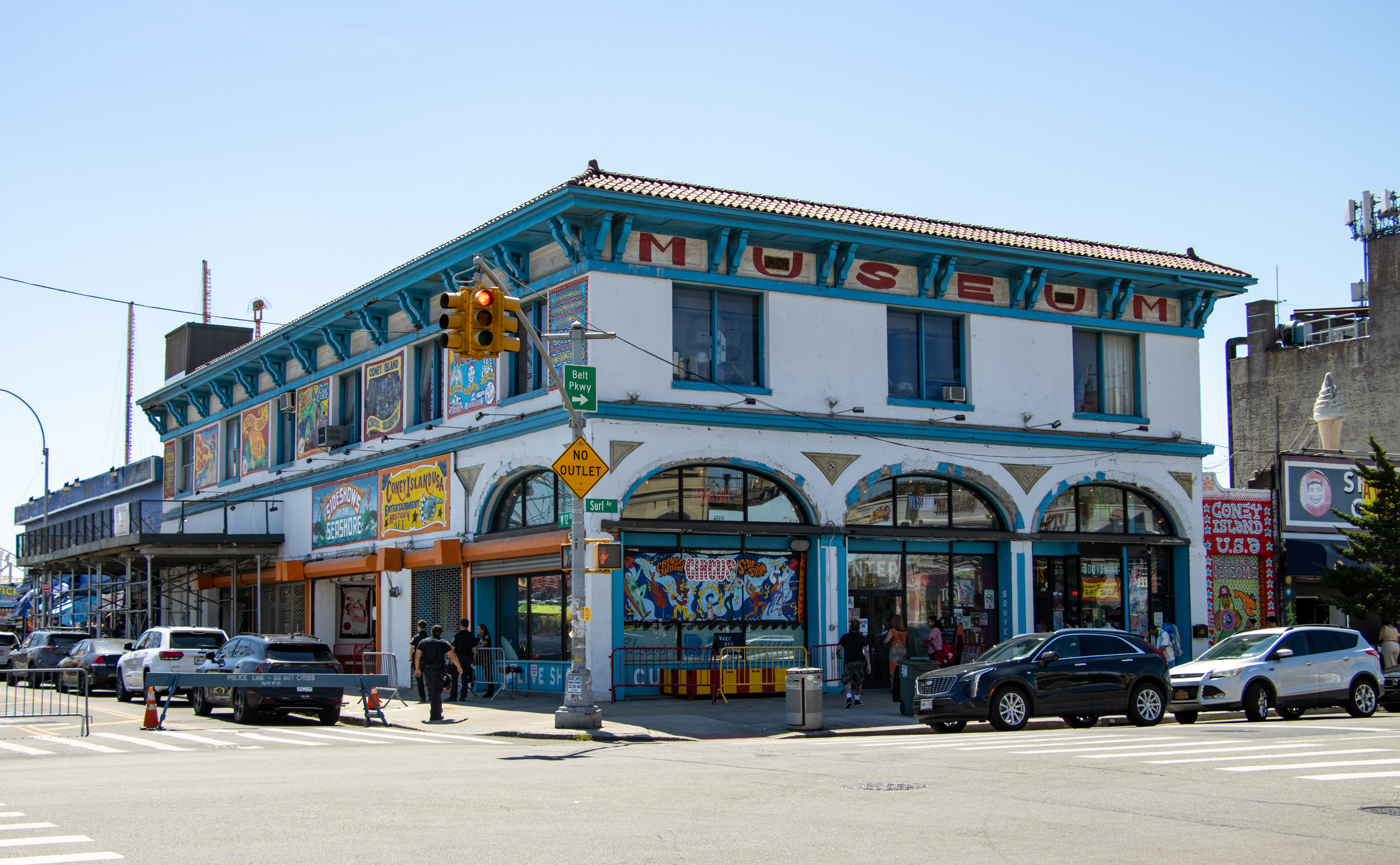 coney island museum with colorful signage