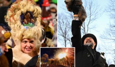 Punxsutawney Phil makes his Groundhog Day winter prediction