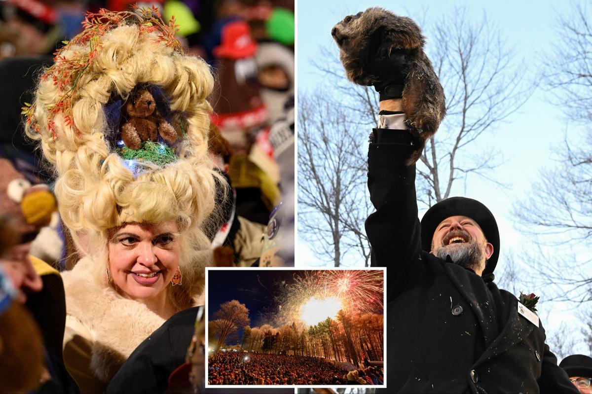 Punxsutawney Phil makes his Groundhog Day winter prediction