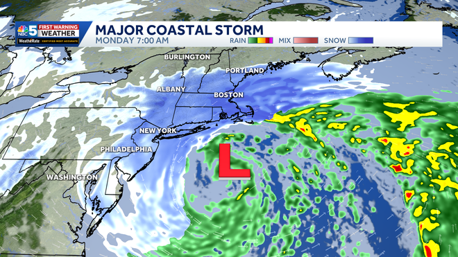 A strong coastal storm may bring blizzard conditions to southern New England Monday.