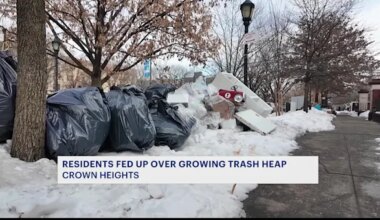 News 12 | Brooklyn | Uncollected trash piles growing by the day in Crown Heights along Eastern Parkway