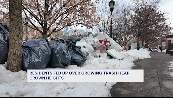 News 12 | Brooklyn | Uncollected trash piles growing by the day in Crown Heights along Eastern Parkway